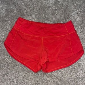 Red-orange Lulu Speed-up Shorts